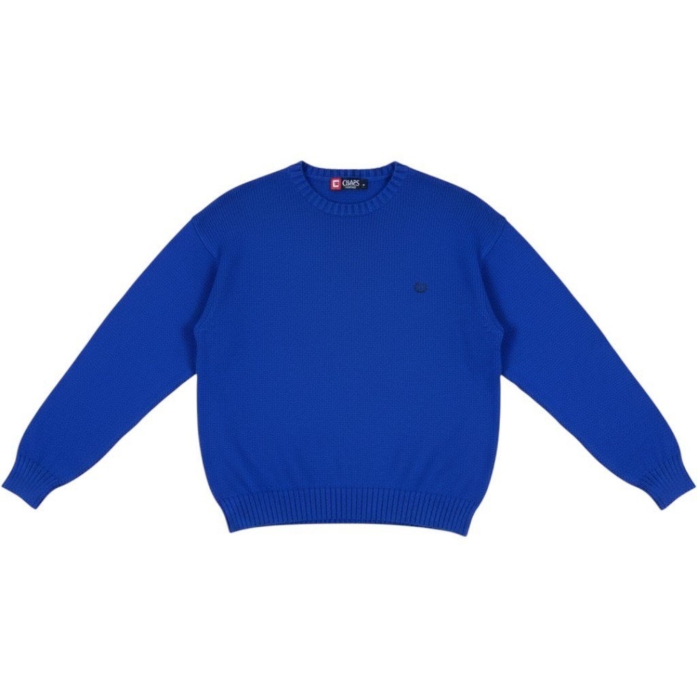 Chaps Mens Royal Blue 100% Cotton Crew Neck Knit Sweater XXL Logo Pullover Vtg